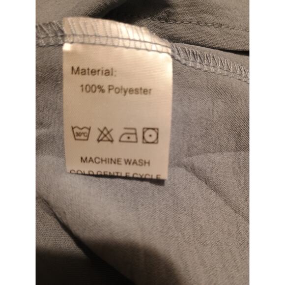 Auslook Women's Plus Blue Babydoll V-neck Crepe Short Sleeve Tunic Top Size 3X - Picture 8 of 10